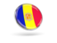 Andorra. Round icon with metal frame. Download icon.