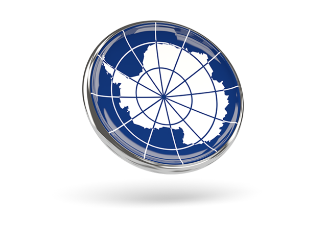 Round icon with metal frame. Download flag icon of Antarctica at PNG format