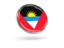 Antigua and Barbuda. Round icon with metal frame. Download icon.