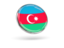 Azerbaijan. Round icon with metal frame. Download icon.