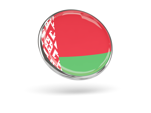 Round icon with metal frame. Download flag icon of Belarus at PNG format