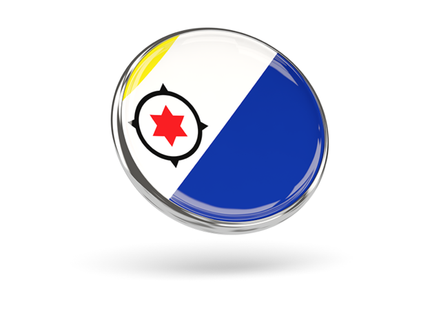 Round icon with metal frame. Download flag icon of Bonaire at PNG format