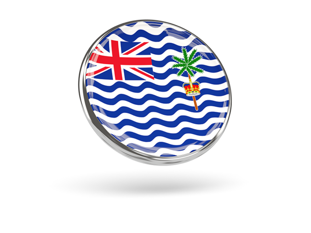 Round icon with metal frame. Download flag icon of British Indian Ocean Territory at PNG format