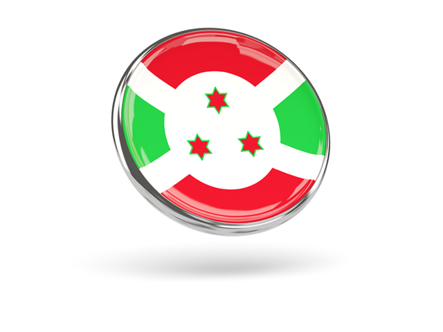 Round icon with metal frame. Download flag icon of Burundi at PNG format