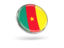 Cameroon. Round icon with metal frame. Download icon.