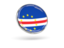Cape Verde. Round icon with metal frame. Download icon.