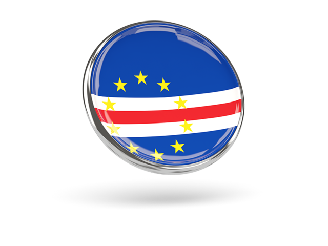 Round icon with metal frame. Download flag icon of Cape Verde at PNG format