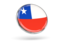 Chile. Round icon with metal frame. Download icon.