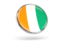 Cote d'Ivoire. Round icon with metal frame. Download icon.