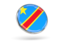 Democratic Republic of the Congo. Round icon with metal frame. Download icon.