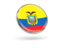 Ecuador. Round icon with metal frame. Download icon.