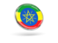 Ethiopia. Round icon with metal frame. Download icon.