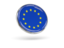 European Union. Round icon with metal frame. Download icon.