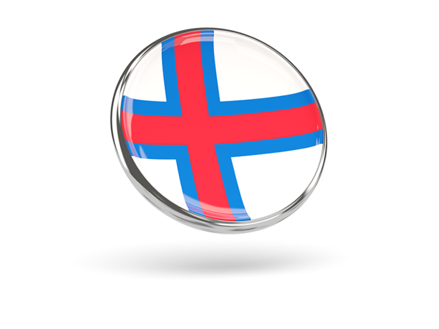 Round icon with metal frame. Download flag icon of Faroe Islands at PNG format