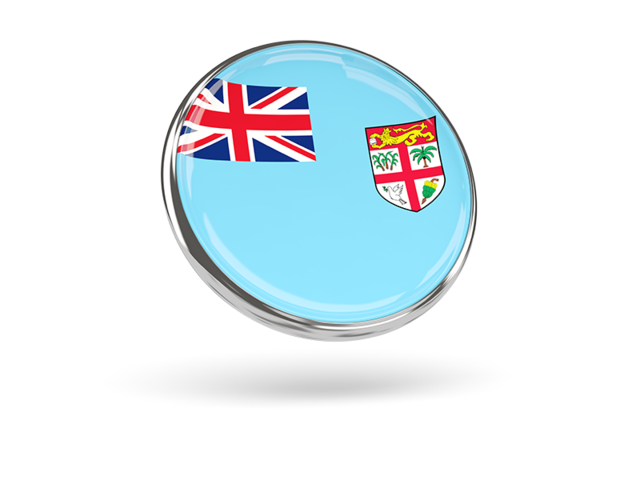 Round icon with metal frame. Download flag icon of Fiji at PNG format