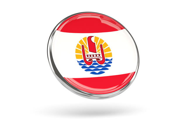 Round icon with metal frame. Download flag icon of French Polynesia at PNG format