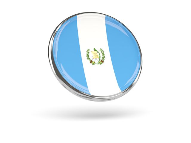 Round icon with metal frame. Download flag icon of Guatemala at PNG format
