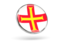 Guernsey. Round icon with metal frame. Download icon.