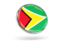 Guyana. Round icon with metal frame. Download icon.