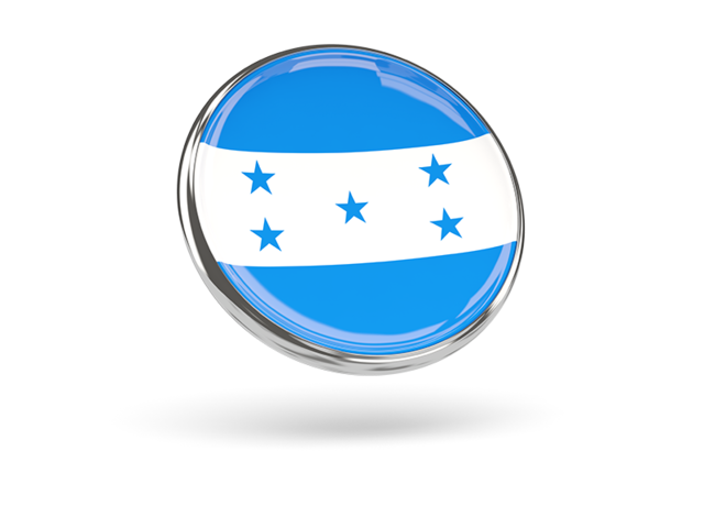 Round icon with metal frame. Download flag icon of Honduras at PNG format