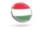 Hungary. Round icon with metal frame. Download icon.