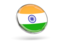 India. Round icon with metal frame. Download icon.