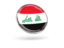 Iraq. Round icon with metal frame. Download icon.