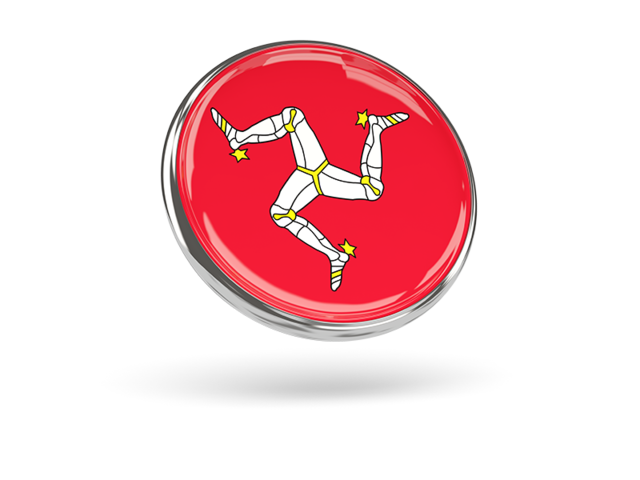 Round icon with metal frame. Download flag icon of Isle of Man at PNG format