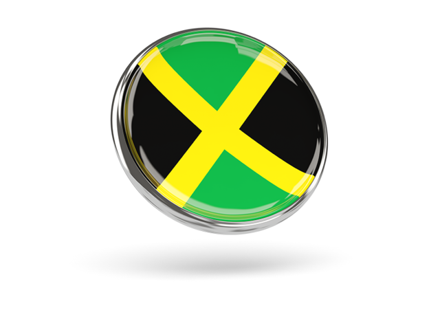 Round icon with metal frame. Download flag icon of Jamaica at PNG format