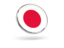 Japan. Round icon with metal frame. Download icon.