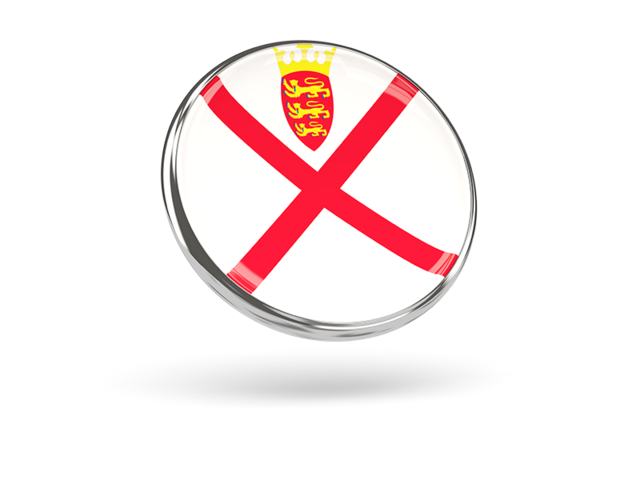 Round icon with metal frame. Download flag icon of Jersey at PNG format