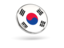 Южная Корея. Круглая иконка с металлической рамкой. Скачать иллюстрацию.