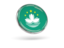 Macao. Round icon with metal frame. Download icon.