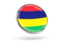 Mauritius. Round icon with metal frame. Download icon.