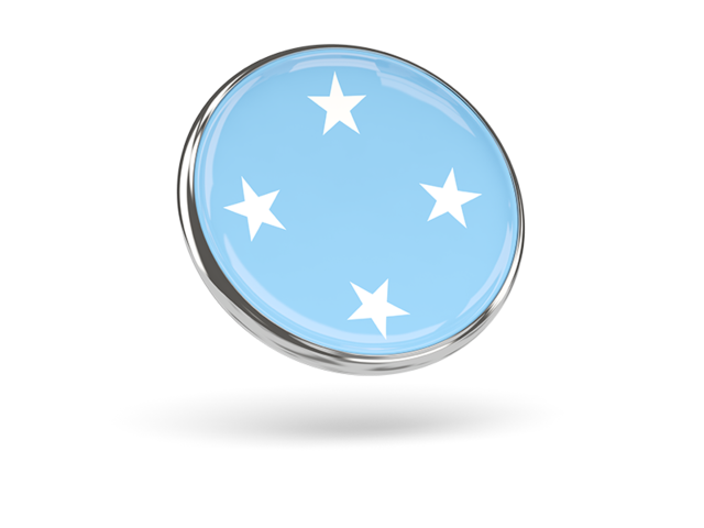 Round icon with metal frame. Download flag icon of Micronesia at PNG format