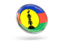 New Caledonia. Round icon with metal frame. Download icon.