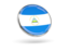 Nicaragua. Round icon with metal frame. Download icon.