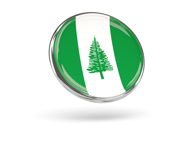 Round icon with metal frame. Download flag icon of Norfolk Island at PNG format