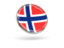 Norway. Round icon with metal frame. Download icon.