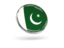 Pakistan. Round icon with metal frame. Download icon.