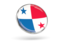 Panama. Round icon with metal frame. Download icon.