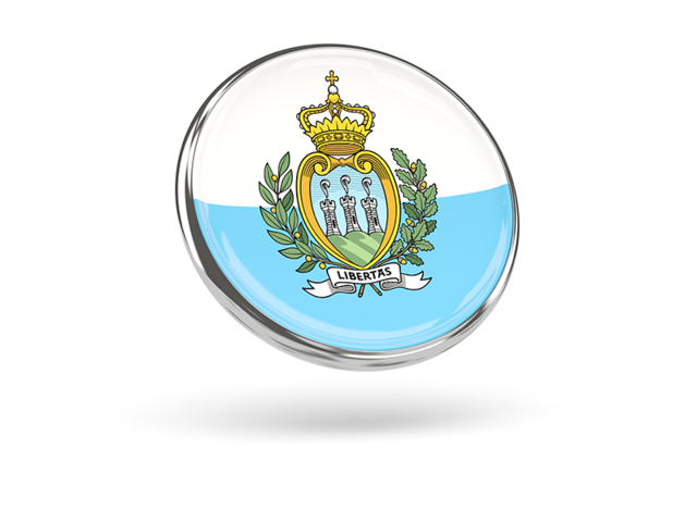 Round icon with metal frame. Download flag icon of San Marino at PNG format