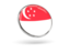 Singapore. Round icon with metal frame. Download icon.