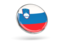 Slovenia. Round icon with metal frame. Download icon.