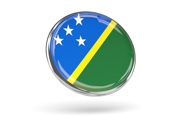 Round icon with metal frame. Download flag icon of Solomon Islands at PNG format