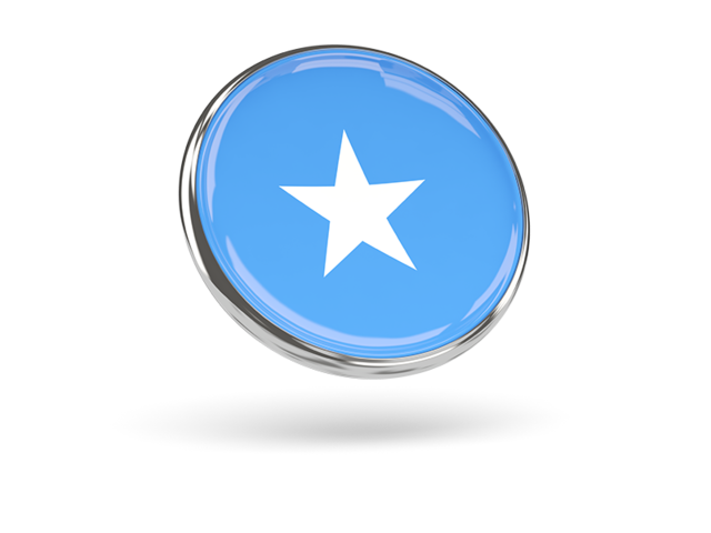 Round icon with metal frame. Download flag icon of Somalia at PNG format