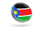 South Sudan. Round icon with metal frame. Download icon.