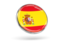 Spain. Round icon with metal frame. Download icon.