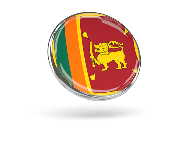 Round icon with metal frame. Download flag icon of Sri Lanka at PNG format