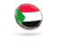 Sudan. Round icon with metal frame. Download icon.